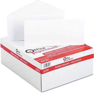 Office Impressions Envelopes White Gummed Flap 4-1/8"H x 9-1/2"W 500 Count (OFF82292)