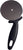 Contoured Carbon Stainless Steel Pizza Cutter Black Metal Plastic