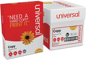 Universal 11289 Copy Paper Convenience Carton, 92 Brightness, 20lb, 8 1/2 x11, White, 5 Reams/CT