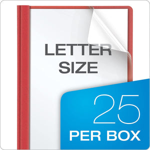 Oxford Clear Front Report Covers, Red, Letter Size, 25 per Box (58811)