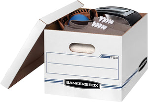 Bankers Box Storage Box with Lift-Off Lid, Letter/Legal, 12 x 10 x 15 Inches, White (00703)
