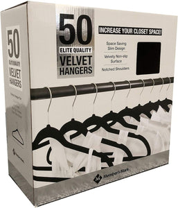 Member's Mark Eite-Quality Velvet Hangers with Chrome Hooks (50 pk.)