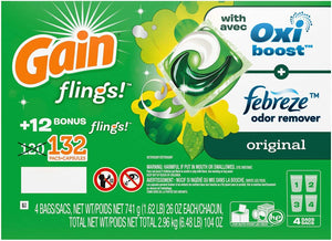 Gain flings! +AromaBoost Laundry Detergent Pacs, Original