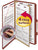 Smead 18775 Pressboard Classification Folders Self Tab Legal Four-Section Red 10/Box