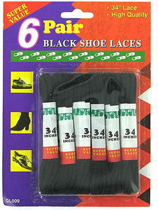 Black Shoe Laces - Case of 48