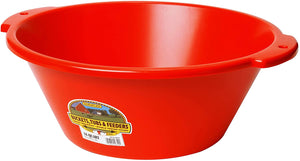 Little Giant Plastic Feed Pan(Red) Heavy Duty Mountable Livestock Feeding Bucket (18 Quart) (Item No. FP18RED)