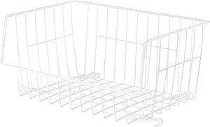 Whitmor Wire Stackable Basket, White