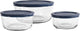 Classic Glass Food Storage Containers with Lids, Blue, 6-Piece Set