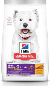 Hill's Science Diet Dry Dog Food, Adult, Sensitive Stomach and Skin, Small Bites, Chicken & Barley Recipe