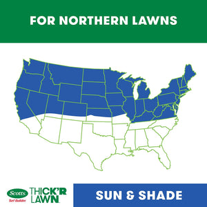 Scotts Turf Builder Thick'R Lawn Sun and Shade, 3-in-1 Solution for Thin Lawns