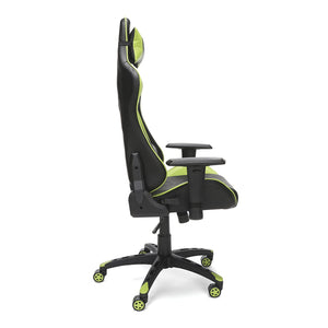 OFM Essentials Collection Racing Style Bonded Leather Gaming Chair, in Green