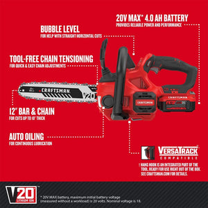 CRAFTSMAN CMCCS620B Power Chainsaw, Red