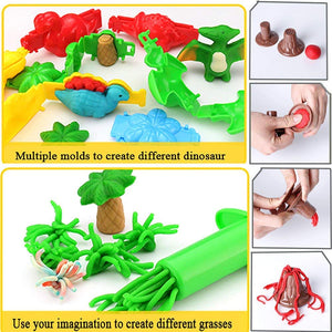 Life-Tandy Dino World Pretend Play Toy For Children Dinosaur Dough Mold Kids Toy 26PCS for Girls And Boys