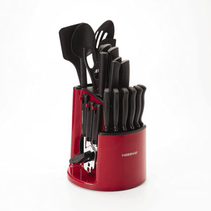 Farberware 30-Piece Spin-and-Store Knife and Kitchen Tool Set