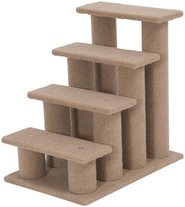 PawHut 25" 4-Step Multi-Level Carpeted Cat Scratching Post Pet Stairs