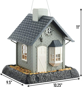North States 061117 Bayside Cottage Holds 5 Pounds of Your Favorite Seed. Birdfeeder, Gray