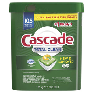 Cascade Total Clean ActionPacs, Dishwasher Detergent, Fresh Scent - 105 Count