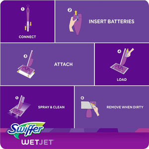 Swiffer Wetjet Mopping Refill Pack (32 Pads plus 2 Bottles of Cleaner 1.25L ea.)