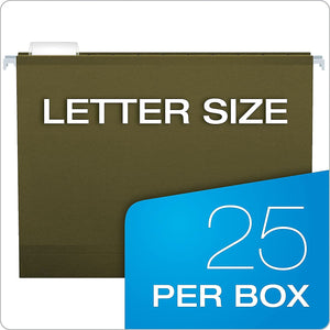 Pendaflex 4152X3 Hanging Folders, 3-Inch Capacity, Letter, 25/BX, Standard Green