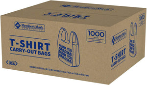 An Item of Member's Mark Black T-Shirt Carryout Bags (1,000 ct.) - Pack of 1 - Bulk Disc