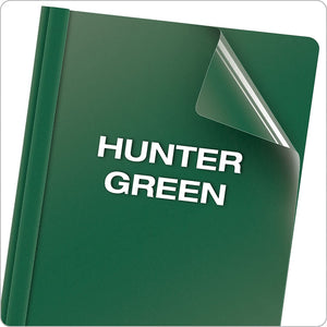 Oxford Premium Clear Front Report Covers, Dark Green, Letter Size, 25 per Box (58817)