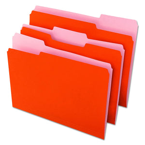Universal 10507 File Folders, 1/3 Cut One-Ply Top Tab, Letter, Orange/Light Orange (Box of 100)