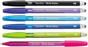 Paper Mate InkJoy 100 Stick Stylus Ballpoint Pens, 1mm, Medium Point, Assorted Colors (12 ct.)