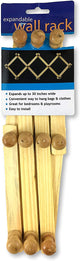 An American Company HC084 Pack of 12 Expandable Wood Wall Mount Home Door Rack Hangers; Expandable up to 30 inches wide; For Hats, Keys, Caps, Clothes, Robes, Towels, Bags, Belts, Umbrellas, Scarves