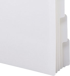 Three-Ring Binder Index Dividers, 1/5-Cut Tabs, Letter Size, White, 100 Dividers - New