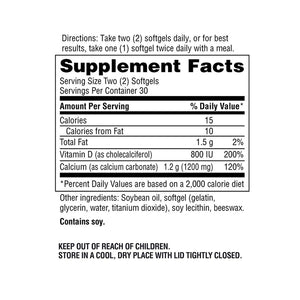 Schiff Super Calcium Softgels, 1200 mg Calcium With Vitamin D3, Helps Support Healthy Bones & Teeth, 120 Count