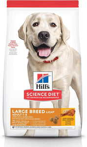 Hill's Science Diet Dry Dog Food, Adult, Large Breed, Light, Chicken Meal & Barley Recipe for Healthy Weight & Weight Management