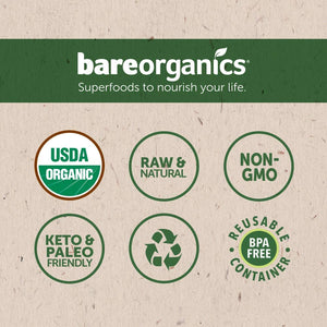 BareOrganics Wheatgrass Powder | Organic, Vegan, Non-GMO, BPA-Free | Vitamin C, B, A & K, 8oz