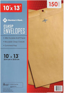Member's Mark Clasp Envelope 10" x 13" (150 ct.)