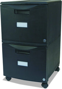 Storex 61312B01C Two-Drawer Mobile Filing Cabinet, 14-3/4w x 18-1/4d x 26h, Black