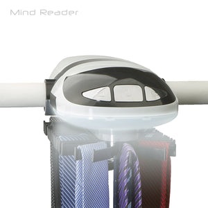 Mind Reader Automatic Motorized Revolving Tie and Belt Rack with Built in LED Light, Closet Organizer - ETRACK-WHT