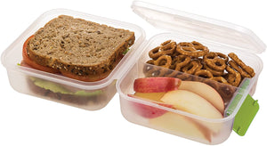 SnapLock by Progressive Lunch Cube To-Go Container - Green, SNL-1005B Easy-To-Open, Silicone Seal, Snap-Off Lid, Stackable, BPA FREE