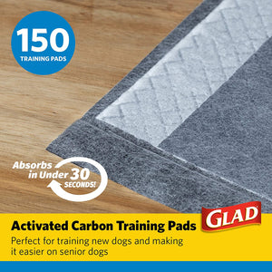 Glad for Pets Black Charcoal Puppy Pads | Puppy Potty Training Pads That ABSORB & NEUTRALIZE Urine Instantly | New & Improved Quality, 150 count