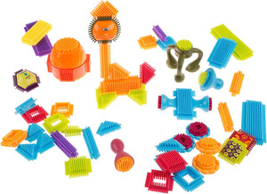 Hey! Play! Brush Shape Building Blocks- Interlocking 3D Tile Toy Set for STEM, Building, Stacking- Creative Play for Toddlers and Preschoolers