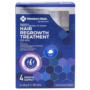 Hair Regrowth Treatment For Men 4 Month Supply Foam Minoxidil 5% Foam (2.11 oz, 4 ct.)