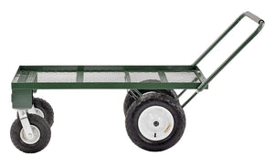 Sandusky FW4824 Heavy Duty Steel 4 Wheel Flat Wagon with Pull Handle, 750 lbs Capacity, 48" Length x 24" Width
