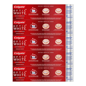 Colgate Optic White Sparkling White Toothpaste, Sparkling Mint (4.6 oz, 5 pk.)