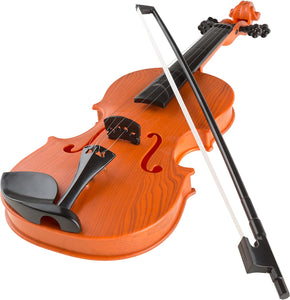 Hey! Play! Kid’S Toy Violin with 4 Adjustable Strings & Bow - Musical Sounds- Realistic-Looking Instrument for Learning Classical Music (80-HM-336840)