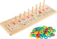 Hey! Play! Montessori Math Sorter- Wooden Board with Pegs,# Blocks, Colorful Stacking Rings-Preschool Educational Stem Counting Game, Brown