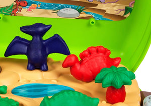 World Tech Toys Activity Dough Dinosaur 26Piece Suitcase Playset