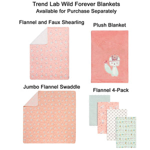 Wild Forever Pink Forest Animal Theme Baby Girl Crib Bedding Sets
