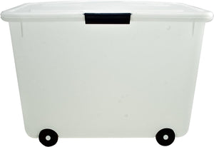 Advantus Rolling Storage Box with Snap Lid, 15-Gallon Size, Clear (34009)