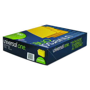 Universal 10504 File Folders, 1/3 Cut One-Ply Top Tab, Letter, Yellow/Light Yellow (Box of 100)