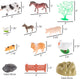 Toy Farm Animal Figures & Barnyard Accessories Set- Includes Fence, Horses, Cows, Pigs, Chickens & More Animals for Pretend Play