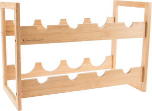 Classic Cuisine 83-67 Wine Rack 8 Tabletop Or Countertop Beverage Holder-Modern and Compact Storage for Kitchen, Dining Room Or Bar, 8 Bottle, Bamboo rayon