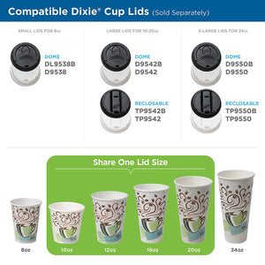Dixie PerfecTouch 8 oz. Insulated Paper Hot Coffee Cup by GP PRO (Georgia-Pacific), Coffee Haze, 5338DX, 500 Count (25 Cups Per Sleeve, 20 Sleeves Per Case)